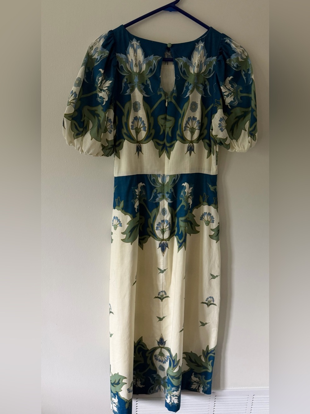 Mestiza NY Faye Floral Print Boat Neck Puff Sleeve Midi Dress $395 - Picture 6 of 13